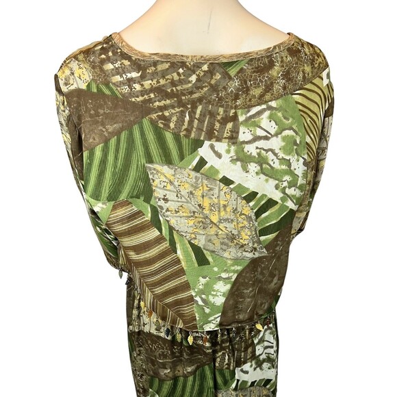 Platinum by Dorothy Schoelen Vintage 80's Midi Skirt Set   Autumn Leaf Bead Trim - Picture 3 of 16